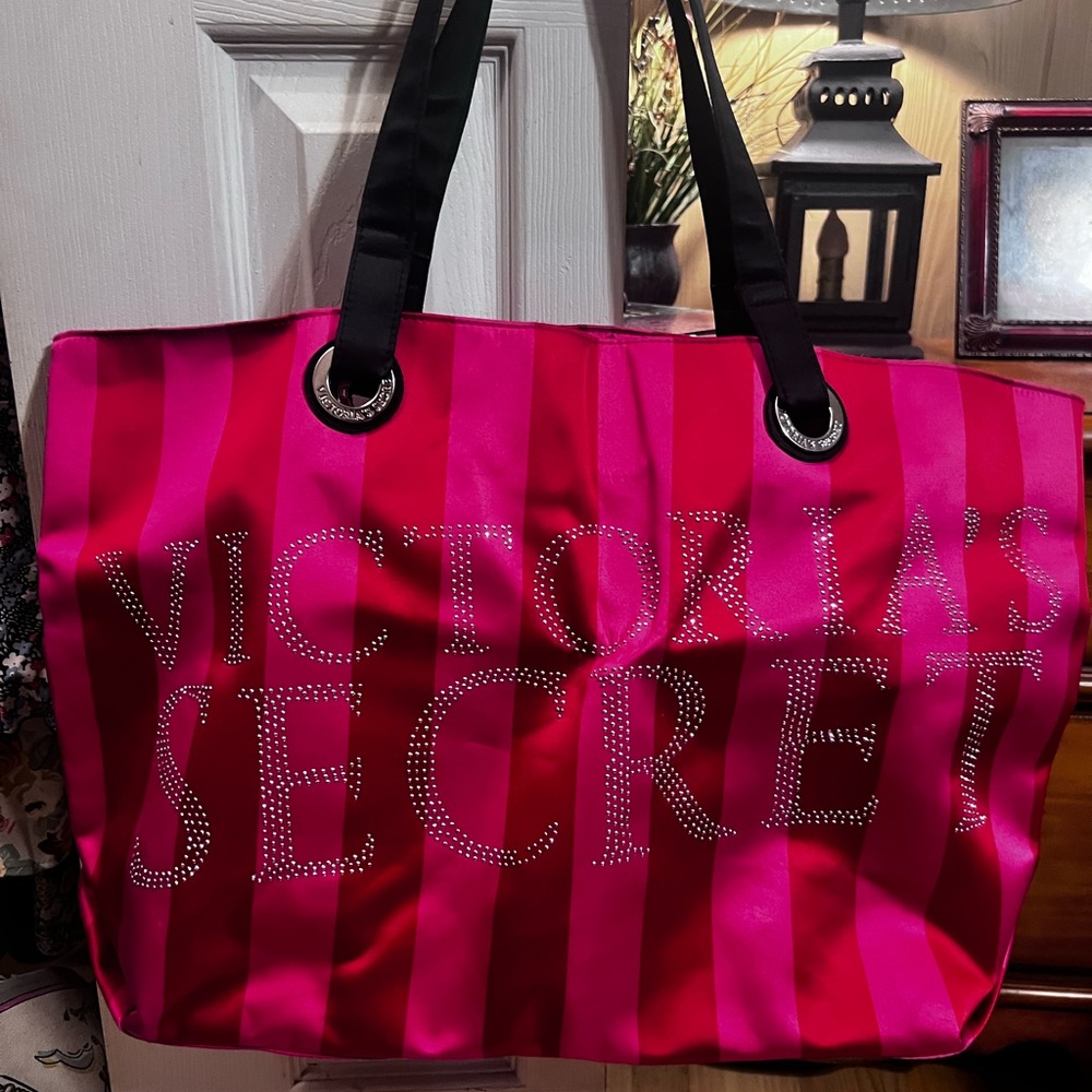Victoria’s Secret satin and rhinestone travel bag